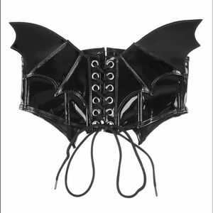 KILLSTAR CORSET BELT FREAK AND DESTROY BLACK GOTHIC PU LEATHER